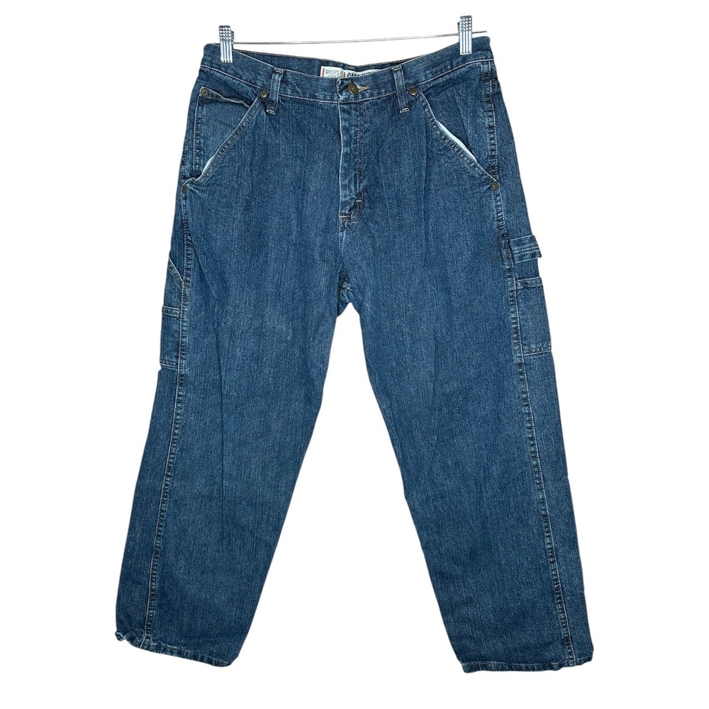 Baileys Point Y2K Carpenter Jeans Men 34x30 Blue Denim Workwear BP103GI Grunge